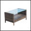 Table basse pour l'extérieur avec mobilier en verre trempé transparent