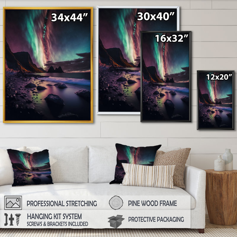 «Northern Lights Reflection On The Water I», reproduction sur toile, H 40 po x l 30 po x P 1,5 po