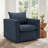 Louretha 34" Wide Fabric Upholstered Swivel Armchair-737833904