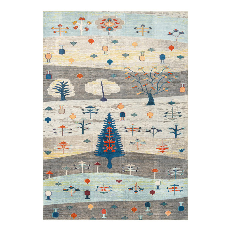Washable Floral Indoor Rug, Rectangle 9'10" x 14'1"