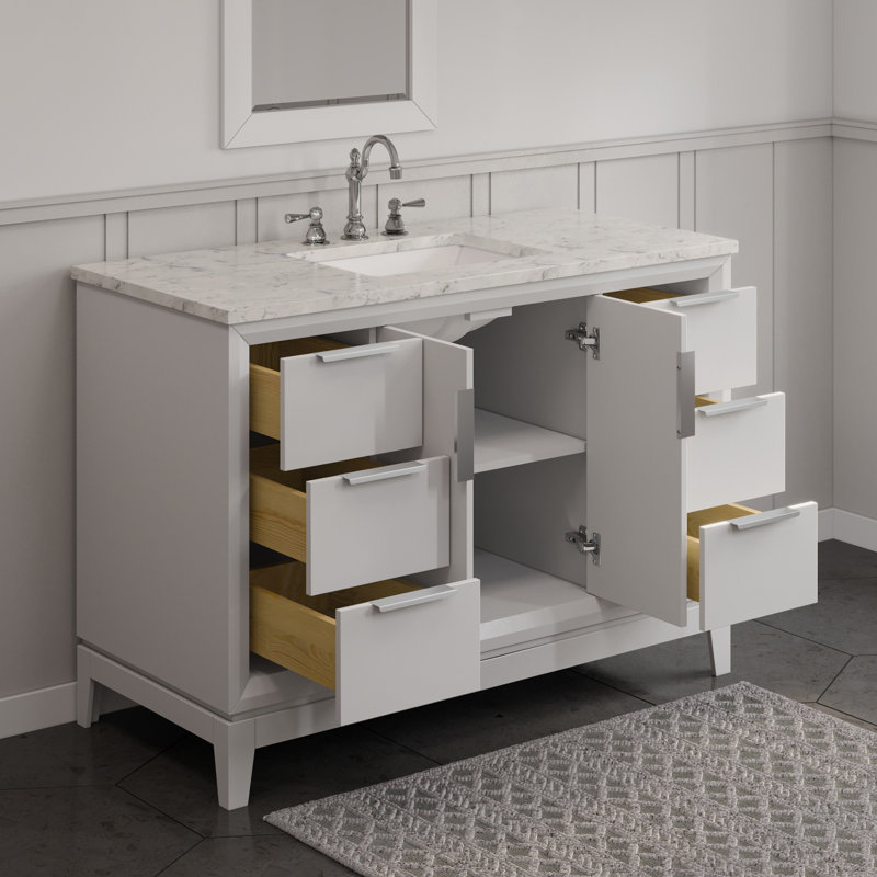 Venito Belmar 48'' Single Bathroom Vanity, White, Chrome