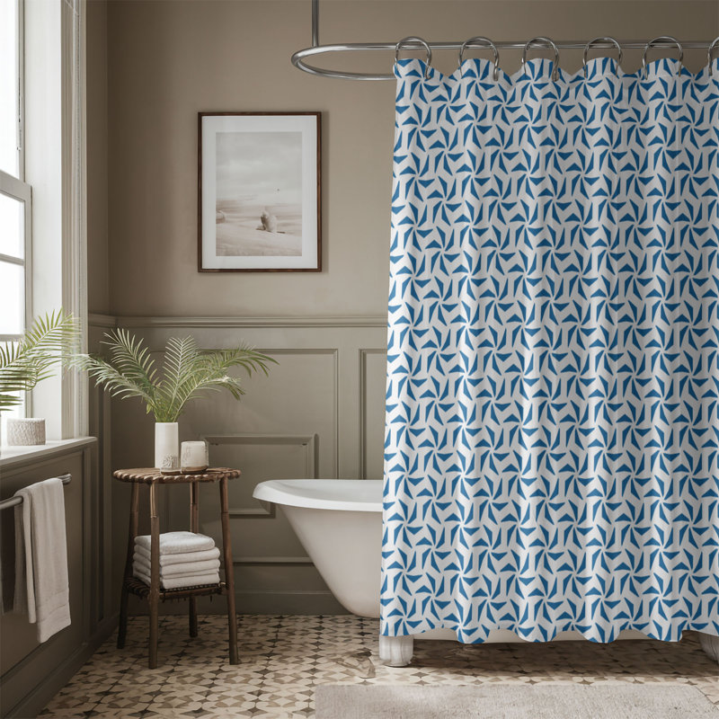 Blue Shapes - Rideau de douche Premium, H 74 po x l 35 po