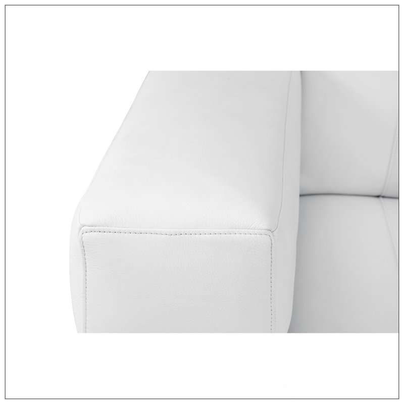 Causeuse en cuir italien Global United, Blanc