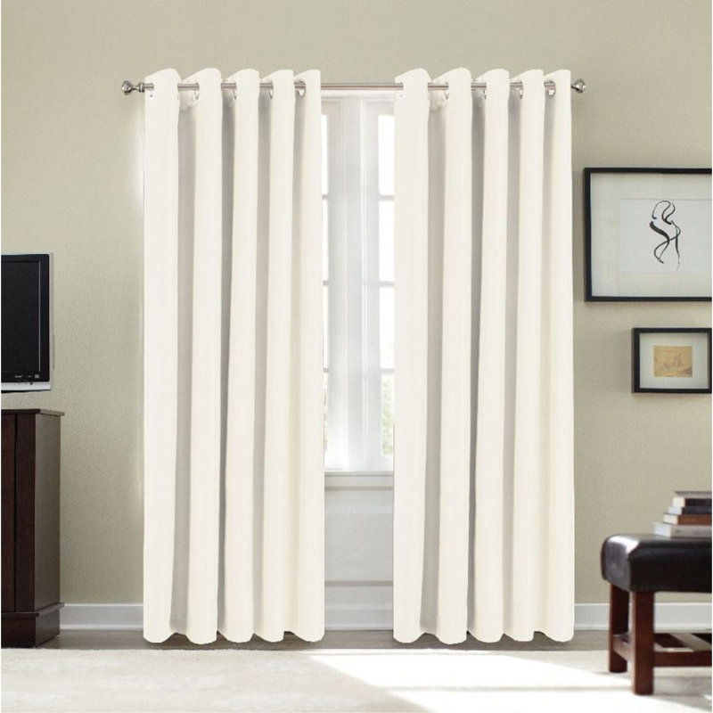 Dahlke Blackout Curtain Pair, 117cm Width x 137cm Drop, Beige