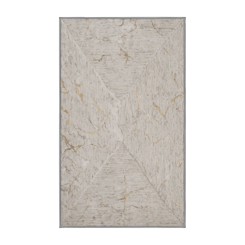 Machine Washable Gray Area Rug, Rectangle 8' x 10'