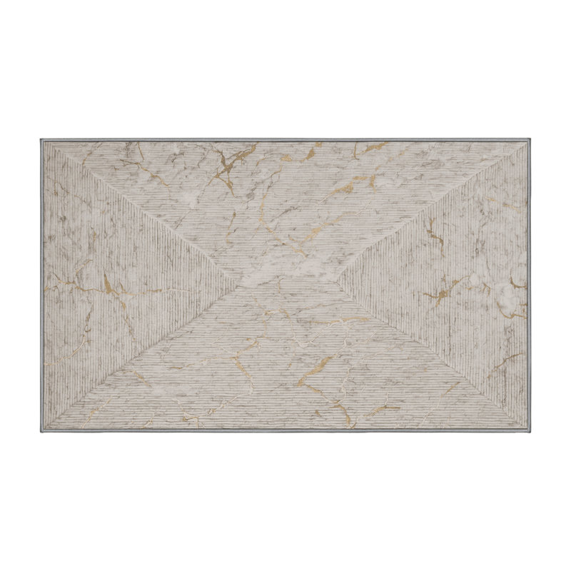 Tapis gris lavable à la machine, Rectangle 2 pi x 3 pi