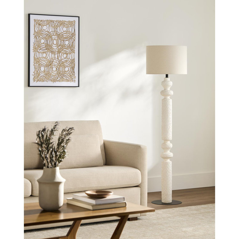 Lampe sur pied Parrett, Beige