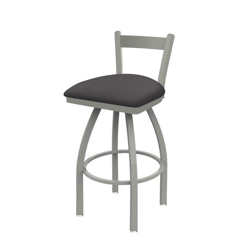 821 Catalina Low Back Swivel Bar Stool, Anodized Nickel, Canter Storm, Counter Stool (25" Seat Height)