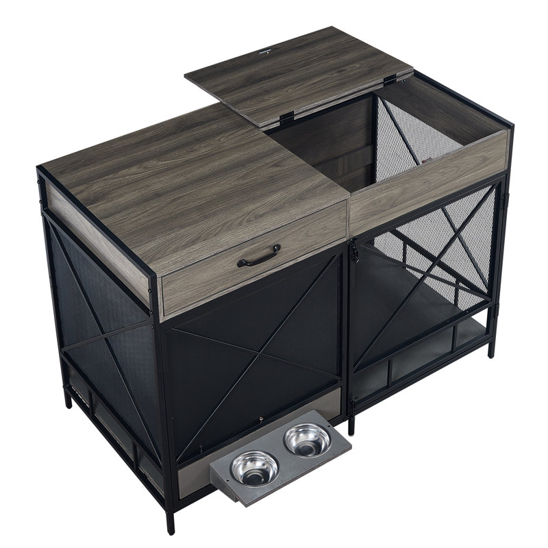 Cage moderne pour animaux avec tiroir et comptoir pour le broyeur à déchets