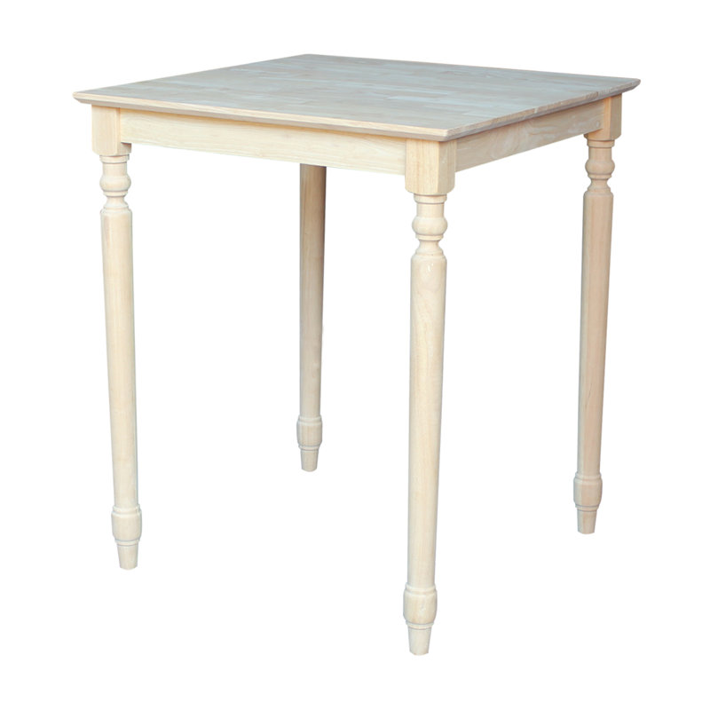 Turned Leg Solid Wood Dining Tabale, 36" H x 30"L x 30" W