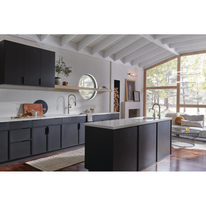 Odin® Semi-Professional Kitchen Faucet, Luxe Steel, Wood Lever Handle