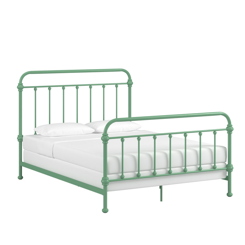 Eberhart Metal Open-Frame Bed, Queen, Meadow Green