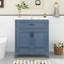 Meuble-lavabo de 30 po avec lavabo en céramique, structure en bois massif, portes à fermeture douce, rangement spacieux, style rétro
