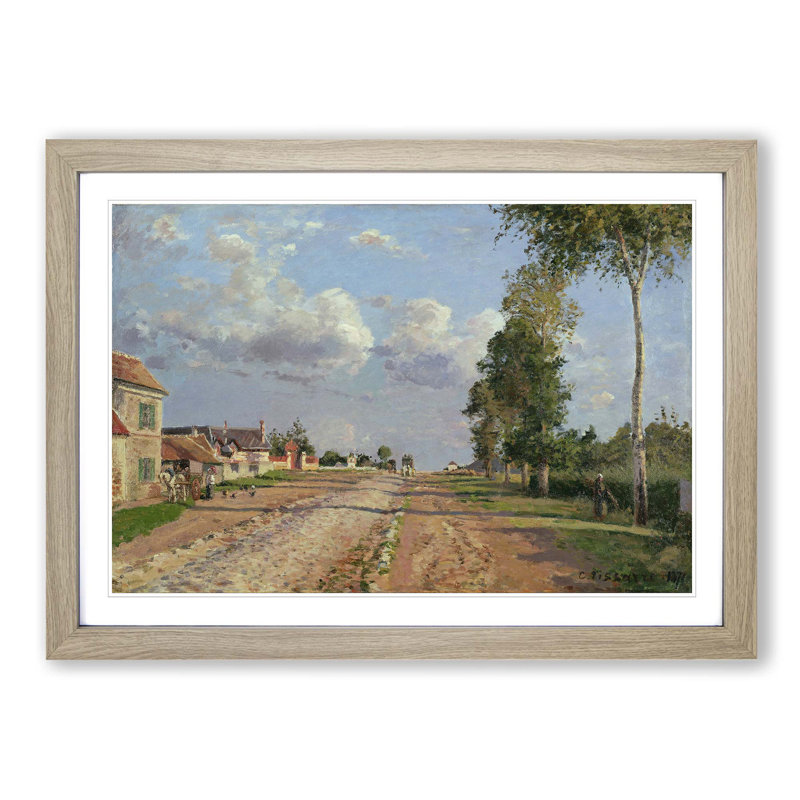 Route to Versailles by Camille Pissarro Framed Oil - Framed Print, Oak