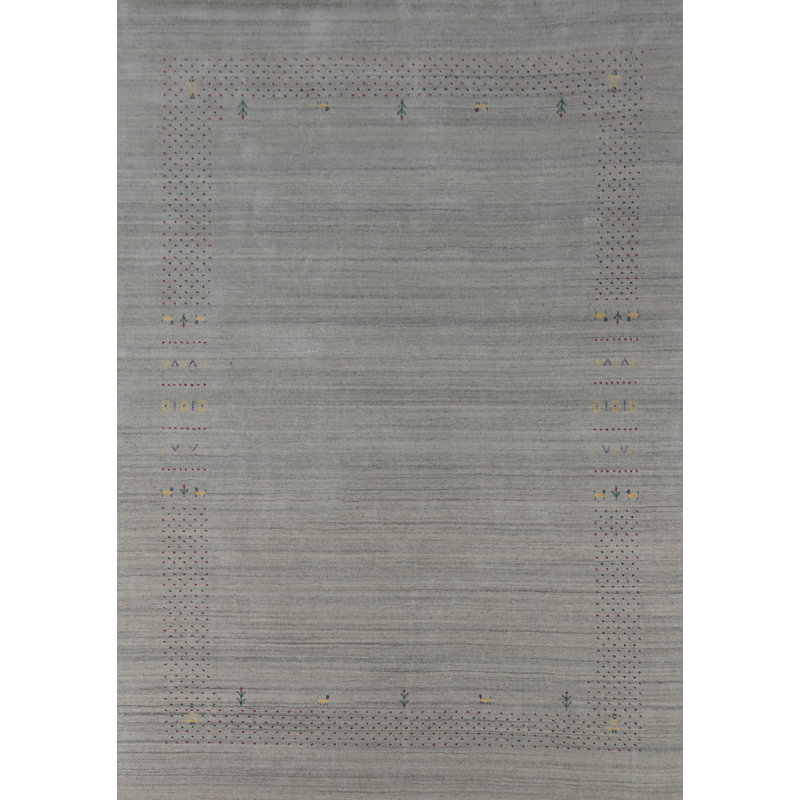 Tapis indien en laine fabriqué à la main de style Gabbeh 8 x 10