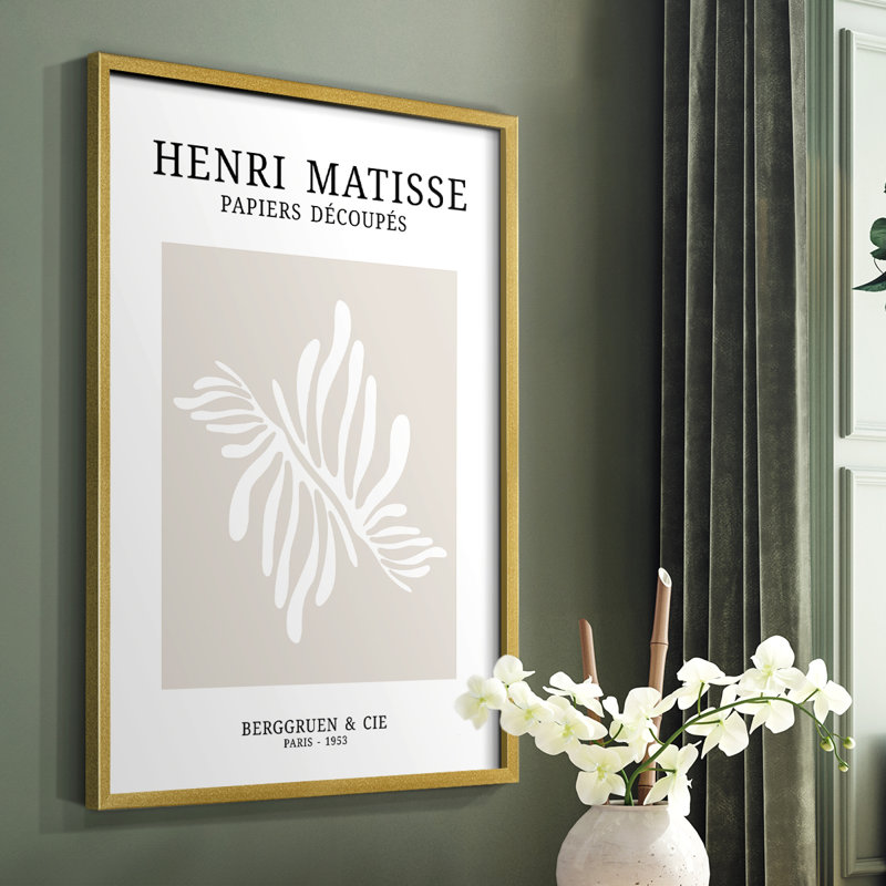 Matisse CDX, reproduction encadrée - bois massif, Cadre doré simple, H 20 po x l 16 po
