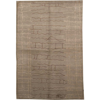 Tapis gris de haute qualité noué à la main