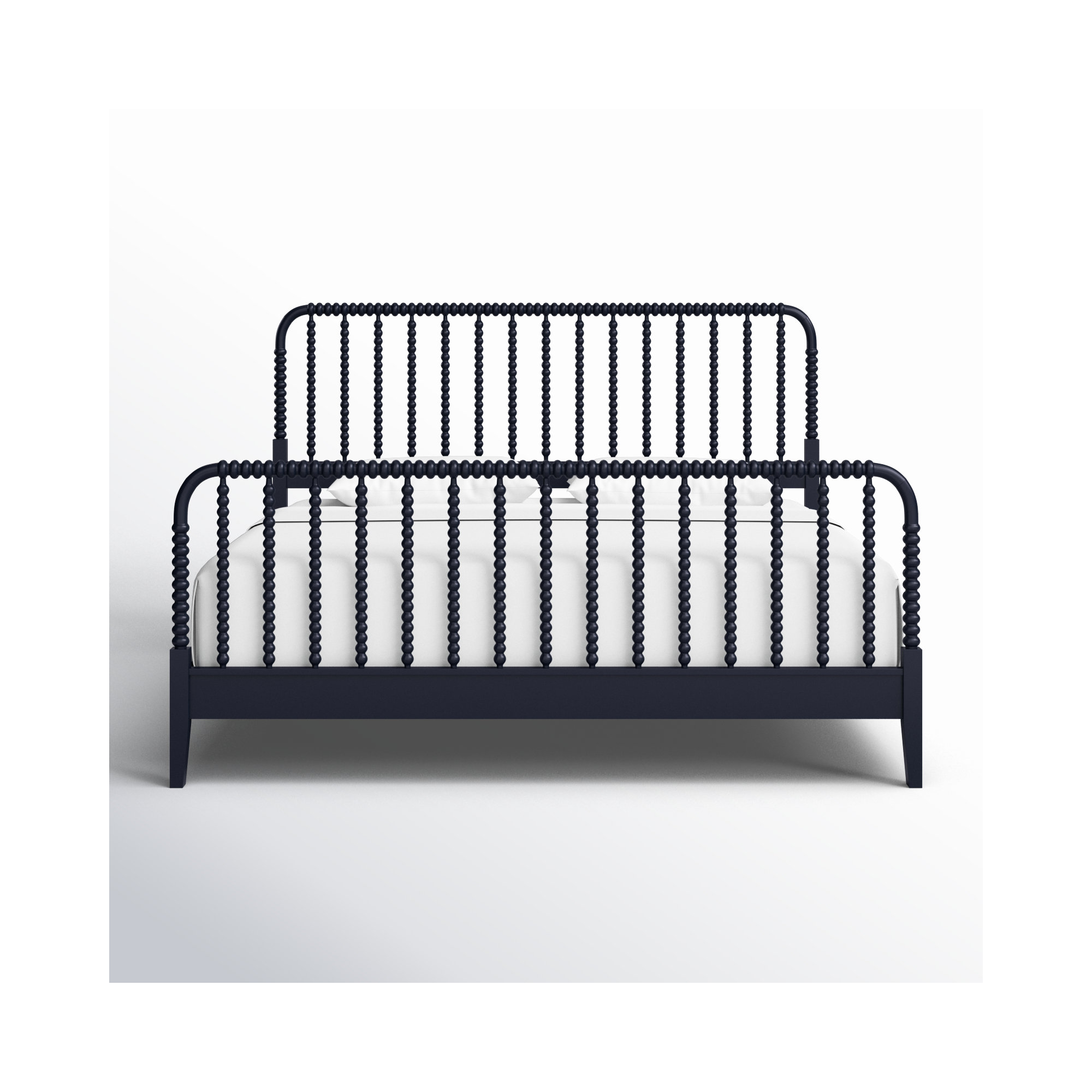 Louisa Solid Wood Spindle Bed, Brass, King