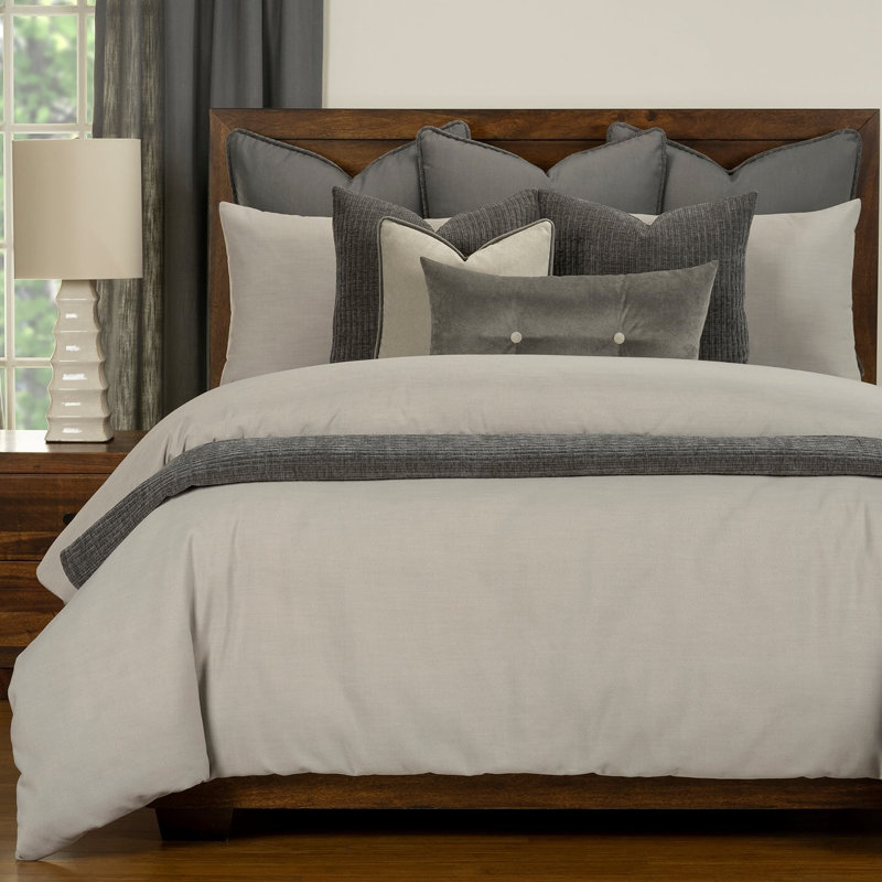 Atlantic Atlantic Ensemble de housse de couette et insert, Housse de couette pour grand lit, Gris