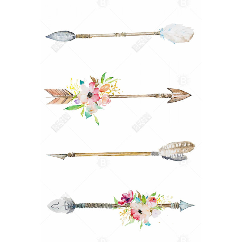 "Flèches et fleurs" sur toile