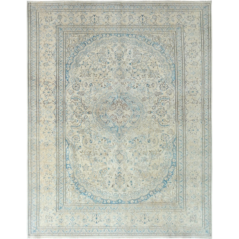 High-Quality Hand-Knotted Ivory Area Rug