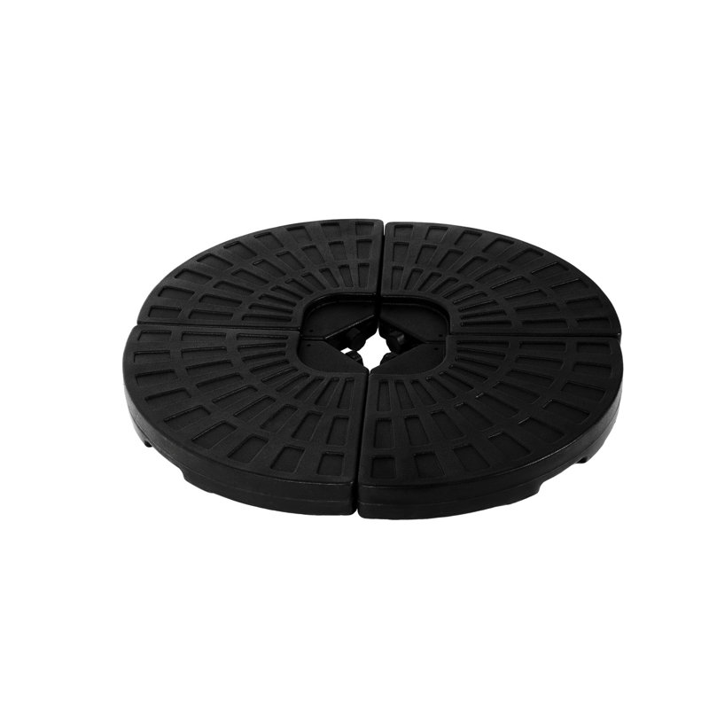 Base de parasol - Stable 4, Remplir de sable / eau, 4 Stable, Eau / sable, Plastique noir