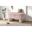 Modern Storage Ottoman Corduroy Upholstered Bench Bedroom Storage Seat Entryway Shoe Bench For Living Room, Bedroom And Entryway, Pink-210668015