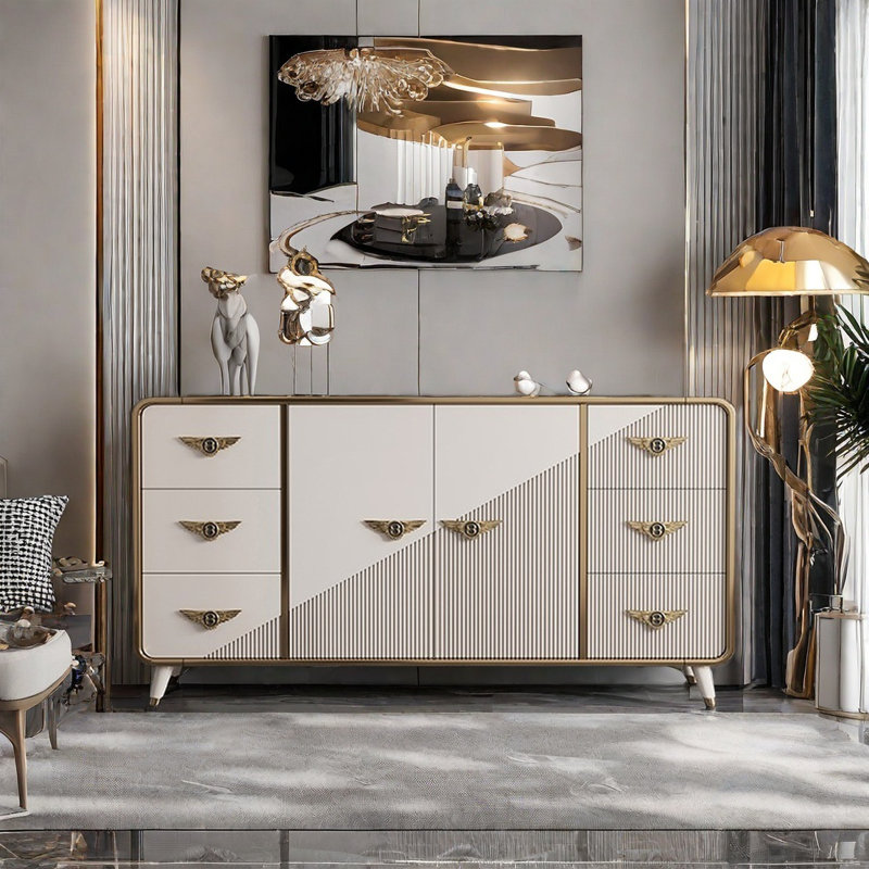 Buffet Modern Light Luxury, Blanc / noir