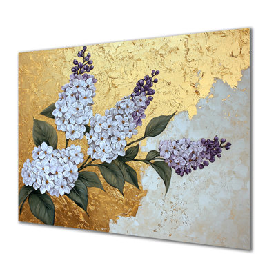 Lilacs Springtime Golden Harmony II - Floral Metal Wall Art, Lilacs Metal Print
