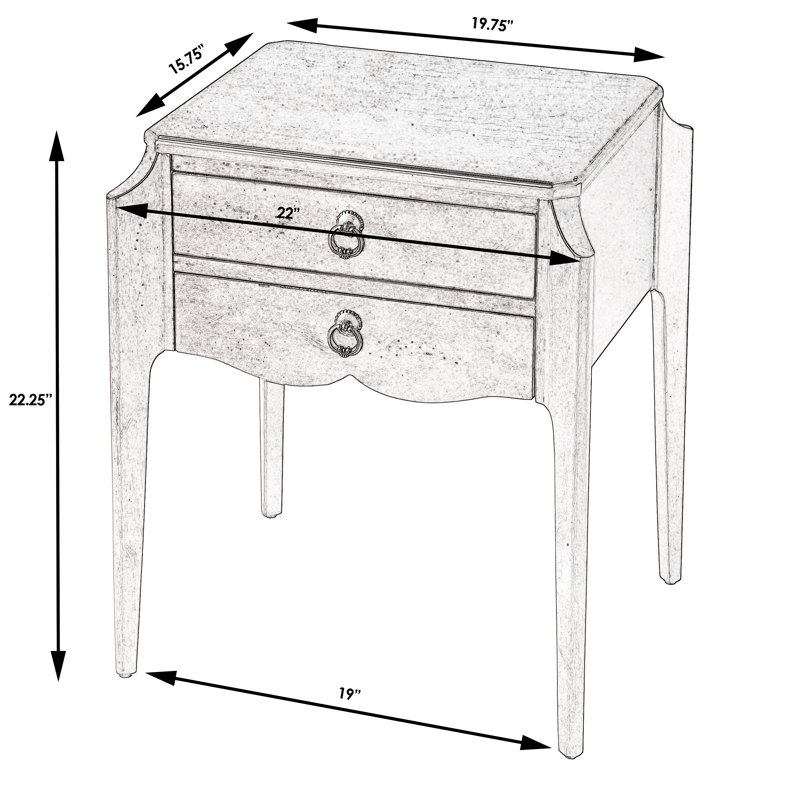 Wilshire End Table, Smooth White