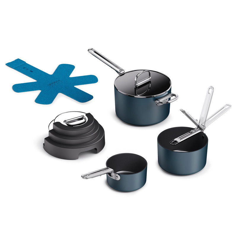 Joseph Joseph Space Stack 6-piece Non-stick Ceramic Saucepan Set with Stacking Lid Storage