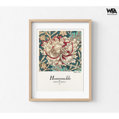 Chèvrefeuille par William Morris, impression encadrée de chèvrefeuille, décor antique de William Morris, œuvre d'art imprimé floral, idée de cadeau de demoiselle d'honneur