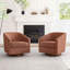 Fauteuil demi-tonneau pivotant avec base en bois Forno-98691732