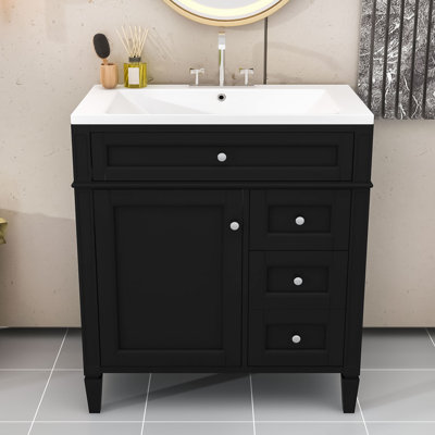 Elegant Bathroom Vanity with Spacious Storage and Unique Roman Design