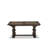 7 Piece Dining Room Set contain A Modern Dining Table and 6 Black Textured Polyester Fabric Upholstered Chairs, Distressed Jacobean