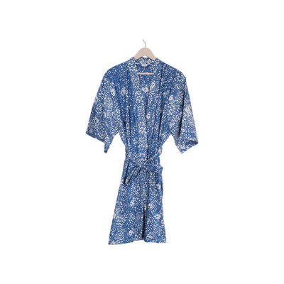 Cotton Twill Plain Weave / Muslin Girl / Woman+ Mid-Calf Bathrobe with Pockets