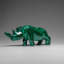 Genuine Polished Malachite Rhino Carving (196.6 Grams)