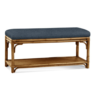 Summer Retreat Wicker Shelf Storage Bench