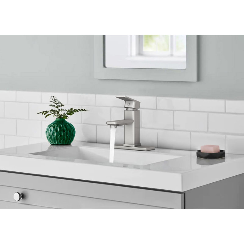 Single-handle Bathroom Faucet with Drain Assembly, Brush Nickle