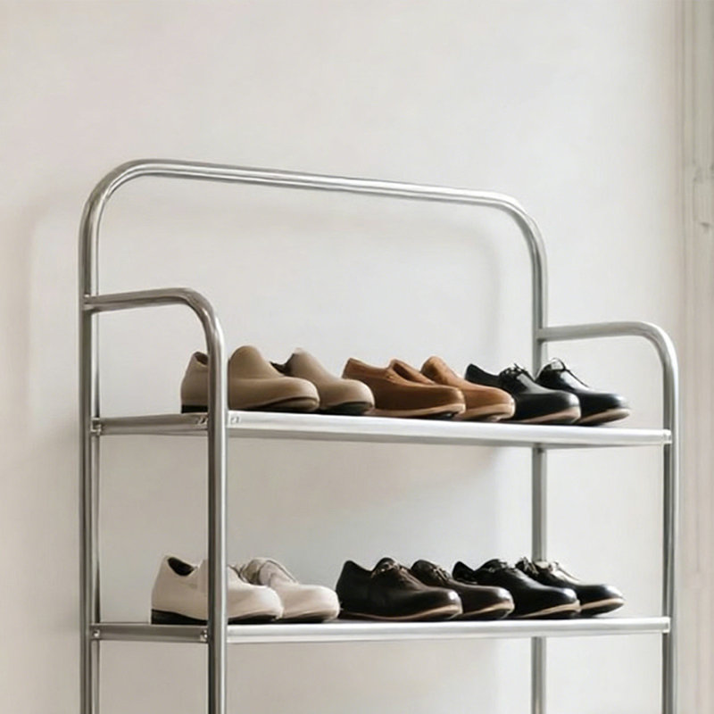 Tablette de présentation industrielle en métal argenté, (5 Shelves) 63"H x 39.37"W x 11.81"D