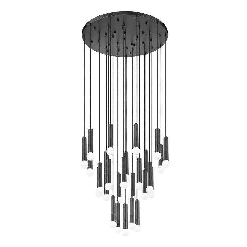 Lustre Lipman, Noir mat, 27 lumières