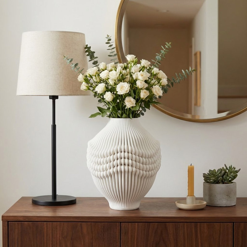 Coulter Handmade Stoneware Table Vase, 14" H x 12" W x 12" D