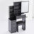 Small Size Left Drawer Desktop Vanity Table + Cushioned Stool, 2 AC+2 USB Power Station, Hair Dryer Bracket, Extra Large Touch Control Sliding LED Mirror, Tri-Color Switching, EPA,GCC,UL Certificate-1060738517
