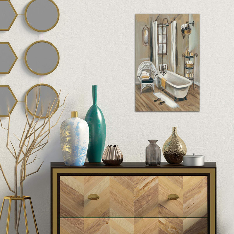 French Bath II by Silvia Vassileva - Wrapped Canvas Painting, 66.04 cm H x 45.72 cm W x 1.91 cm D