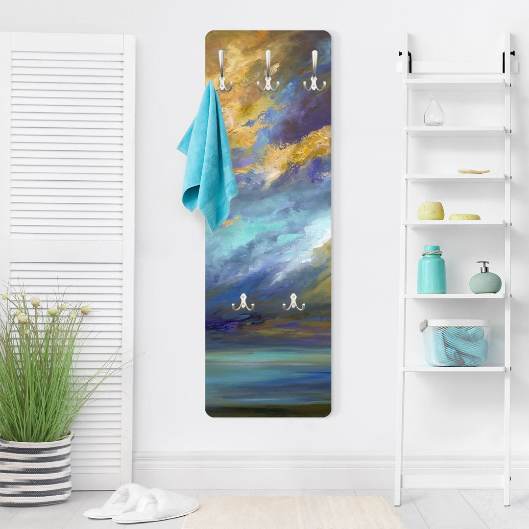 Sky Over Seashore Wall Mounted Coat Rack