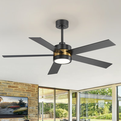 Ventilateurs de plafond à DEL 52 po avec ensemble d'éclairage et télécommande