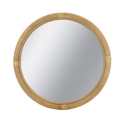 Miroir rond en rotin 31,9 po