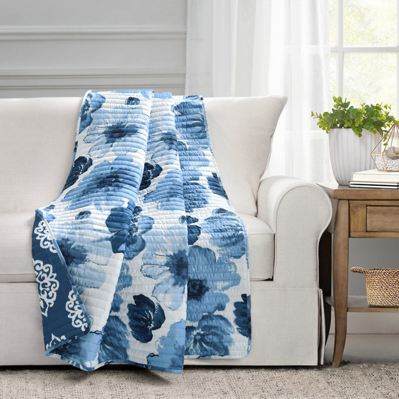 Leah Throw, Navy/White