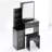 Compact Left-Sided Bedside Vanity Set With Cushioned Stool, Extra-Large Sliding Mirror, Multi-Layer Storage, And High-Capacity Design (EPA, GCC, UL Certified)-2053843939