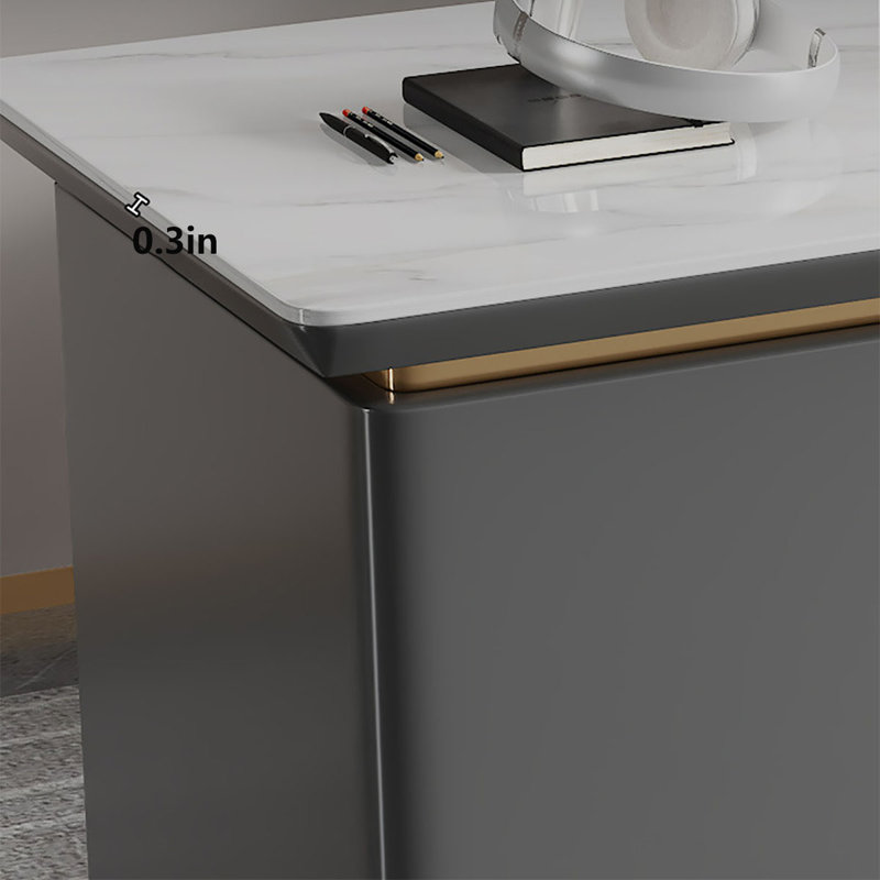 Bureau moderne en ardoise, Gris, H 29,5 po x l 55,1 po x P 27,6 po